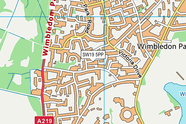 SW19 5PP map - OS VectorMap District (Ordnance Survey)