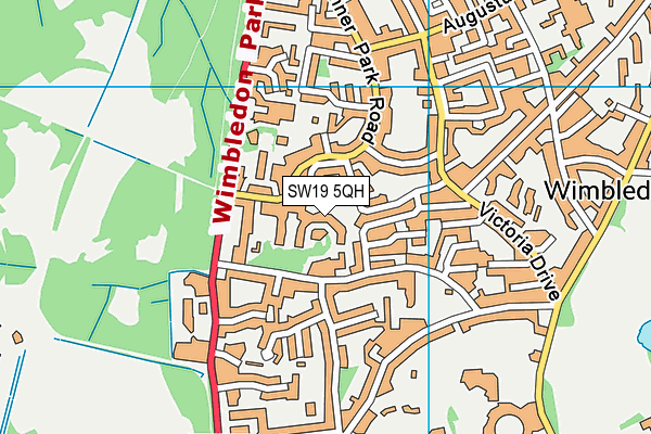 SW19 5QH map - OS VectorMap District (Ordnance Survey)