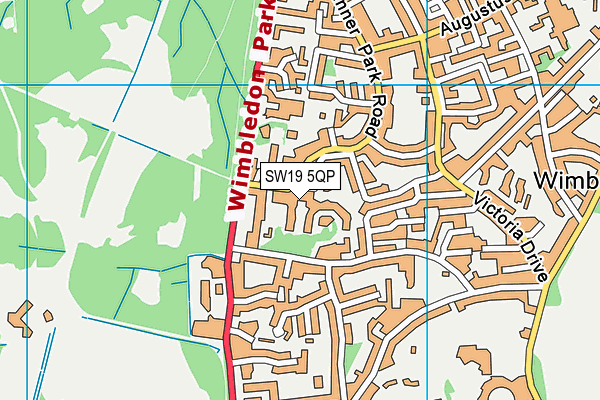 SW19 5QP map - OS VectorMap District (Ordnance Survey)