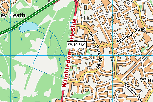 SW19 6AY map - OS VectorMap District (Ordnance Survey)