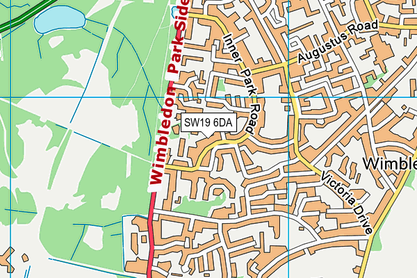 SW19 6DA map - OS VectorMap District (Ordnance Survey)