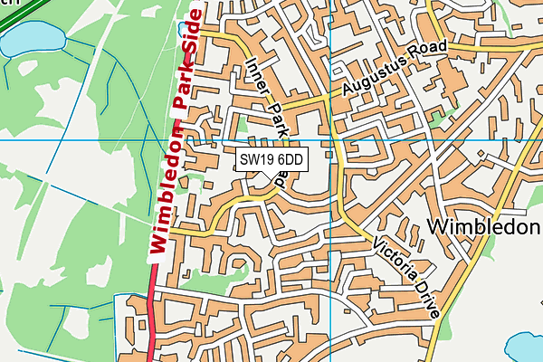 SW19 6DD map - OS VectorMap District (Ordnance Survey)
