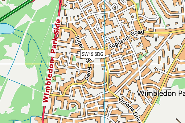 SW19 6DG map - OS VectorMap District (Ordnance Survey)