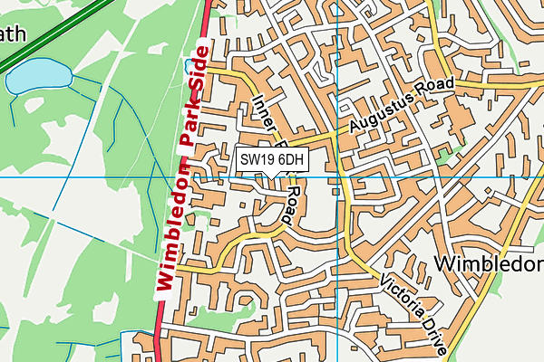 SW19 6DH map - OS VectorMap District (Ordnance Survey)