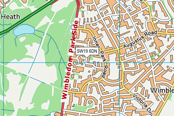 SW19 6DN map - OS VectorMap District (Ordnance Survey)