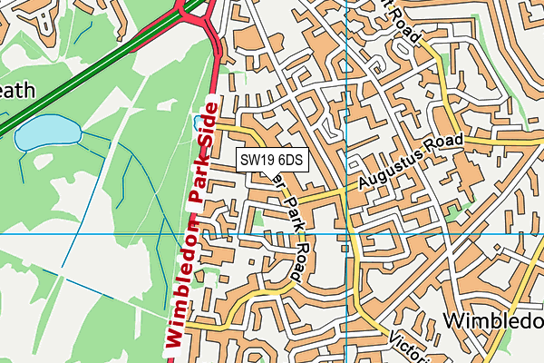 SW19 6DS map - OS VectorMap District (Ordnance Survey)