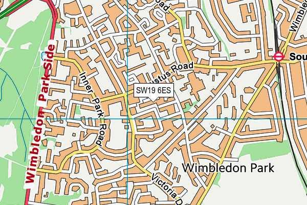 SW19 6ES map - OS VectorMap District (Ordnance Survey)