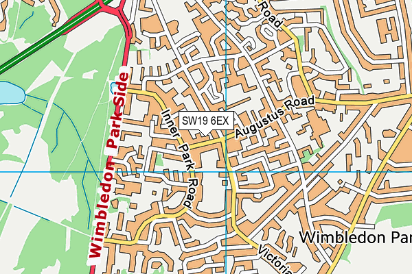 SW19 6EX map - OS VectorMap District (Ordnance Survey)
