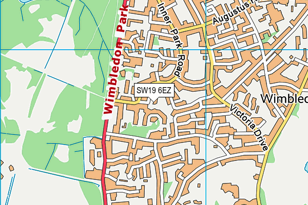 SW19 6EZ map - OS VectorMap District (Ordnance Survey)