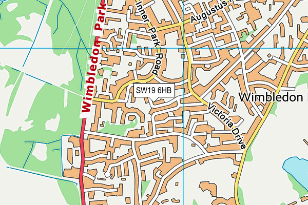 SW19 6HB map - OS VectorMap District (Ordnance Survey)