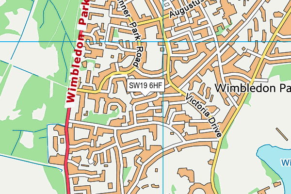 SW19 6HF map - OS VectorMap District (Ordnance Survey)