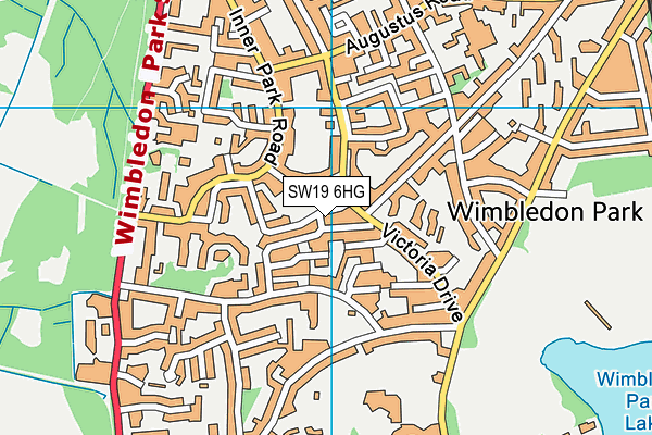 SW19 6HG map - OS VectorMap District (Ordnance Survey)