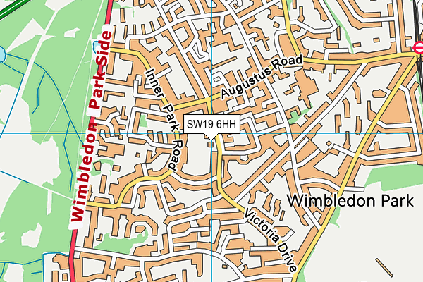 SW19 6HH map - OS VectorMap District (Ordnance Survey)