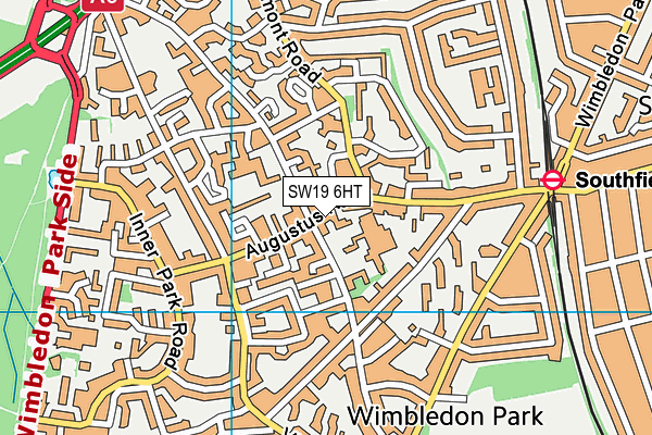 SW19 6HT map - OS VectorMap District (Ordnance Survey)