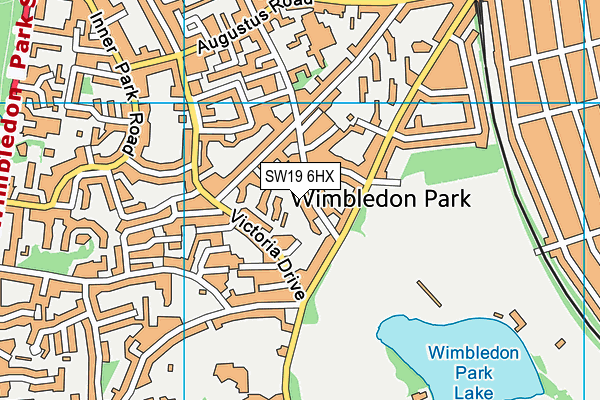 SW19 6HX map - OS VectorMap District (Ordnance Survey)