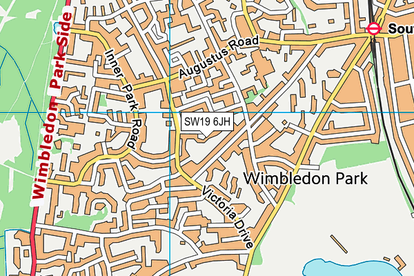 SW19 6JH map - OS VectorMap District (Ordnance Survey)