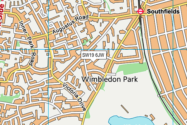 SW19 6JW map - OS VectorMap District (Ordnance Survey)