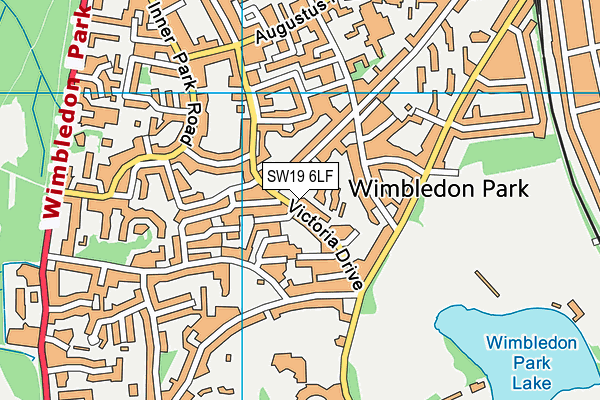 SW19 6LF map - OS VectorMap District (Ordnance Survey)
