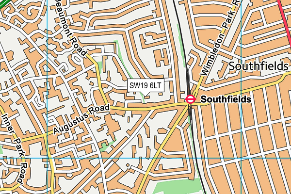 SW19 6LT map - OS VectorMap District (Ordnance Survey)