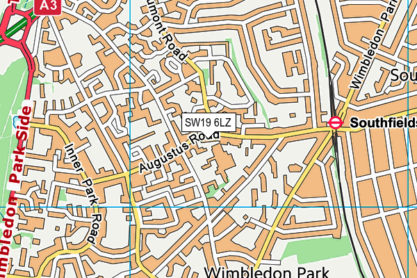 SW19 6LZ map - OS VectorMap District (Ordnance Survey)