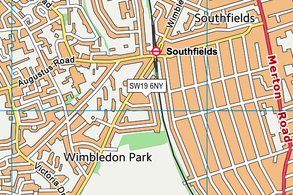 SW19 6NY map - OS VectorMap District (Ordnance Survey)