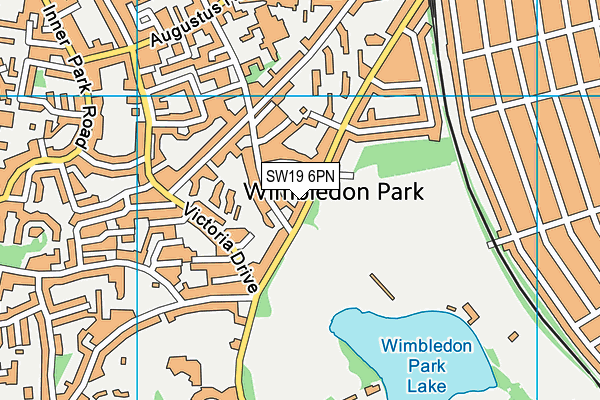 SW19 6PN map - OS VectorMap District (Ordnance Survey)