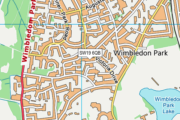SW19 6QB map - OS VectorMap District (Ordnance Survey)