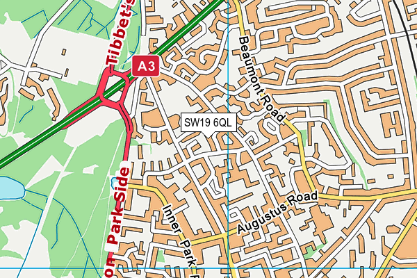 Ackroydon Hall map (SW19 6QL) - OS VectorMap District (Ordnance Survey)