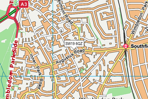 SW19 6QZ map - OS VectorMap District (Ordnance Survey)