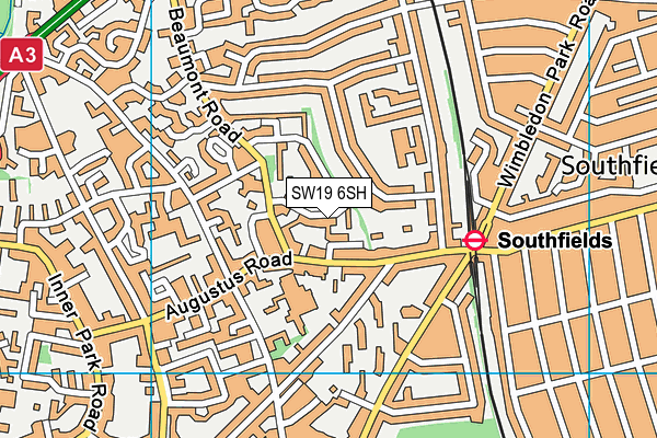 SW19 6SH map - OS VectorMap District (Ordnance Survey)