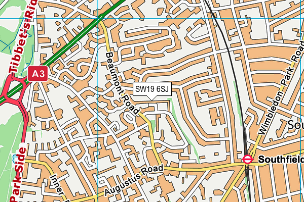 SW19 6SJ map - OS VectorMap District (Ordnance Survey)