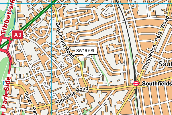 SW19 6SL map - OS VectorMap District (Ordnance Survey)