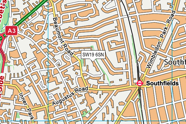 SW19 6SN map - OS VectorMap District (Ordnance Survey)