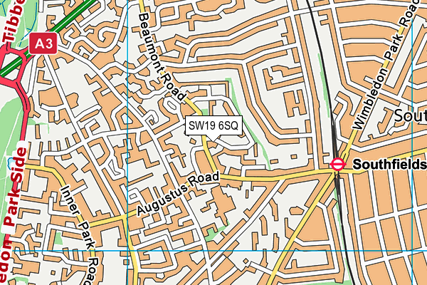 SW19 6SQ map - OS VectorMap District (Ordnance Survey)