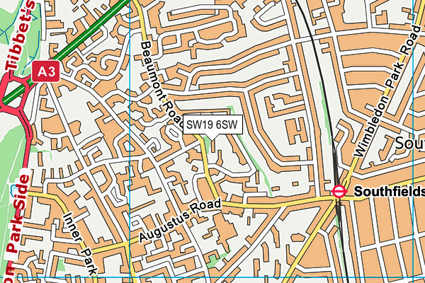 SW19 6SW map - OS VectorMap District (Ordnance Survey)