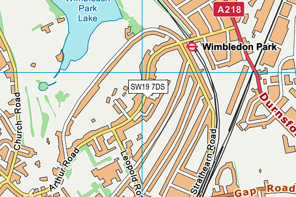 SW19 7DS map - OS VectorMap District (Ordnance Survey)