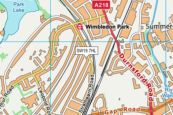 SW19 7HL map - OS VectorMap District (Ordnance Survey)