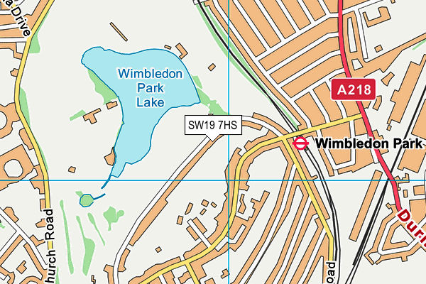 SW19 7HS map - OS VectorMap District (Ordnance Survey)