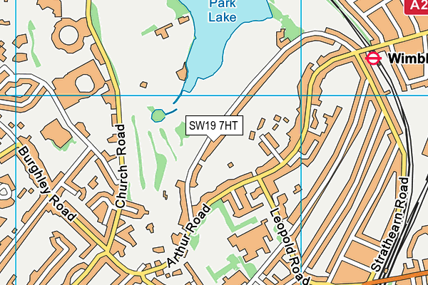 SW19 7HT map - OS VectorMap District (Ordnance Survey)