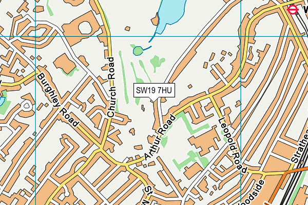 SW19 7HU map - OS VectorMap District (Ordnance Survey)