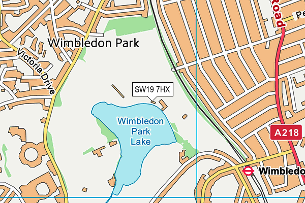 Wimbledon Park Athletics Track & Gym map (SW19 7HX) - OS VectorMap District (Ordnance Survey)