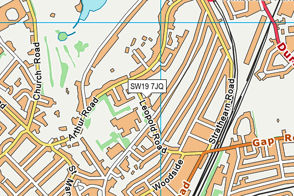 SW19 7JQ map - OS VectorMap District (Ordnance Survey)