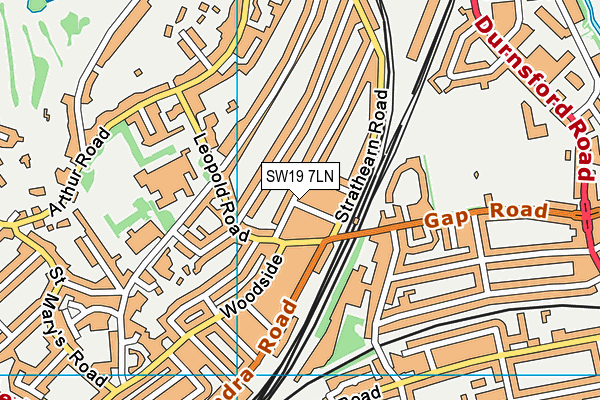 SW19 7LN map - OS VectorMap District (Ordnance Survey)