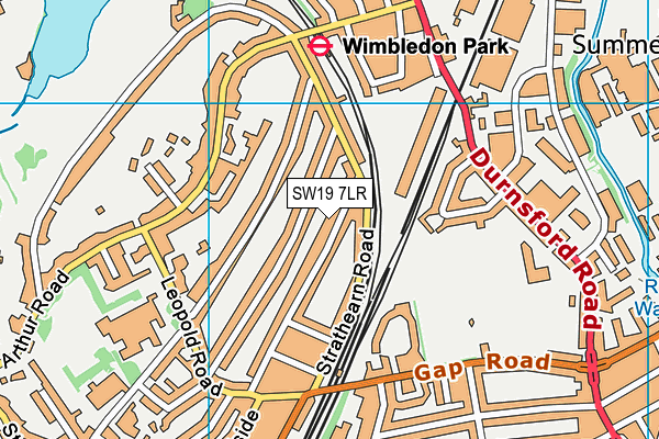 SW19 7LR map - OS VectorMap District (Ordnance Survey)