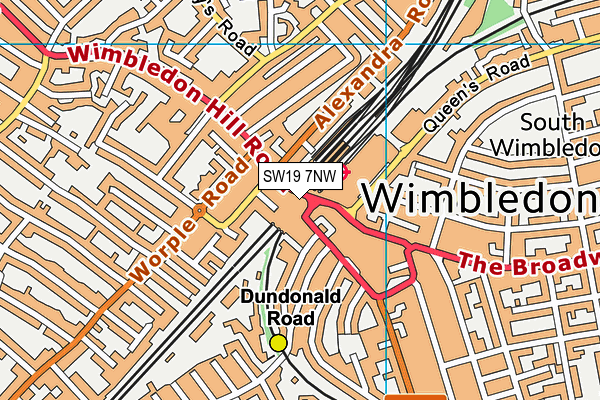 SW19 7NW map - OS VectorMap District (Ordnance Survey)