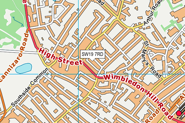 SW19 7RD map - OS VectorMap District (Ordnance Survey)