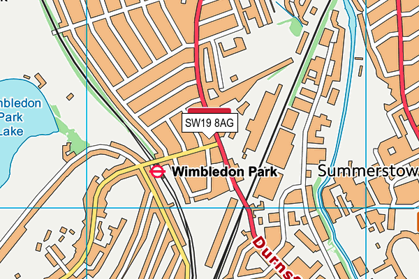 SW19 8AG map - OS VectorMap District (Ordnance Survey)