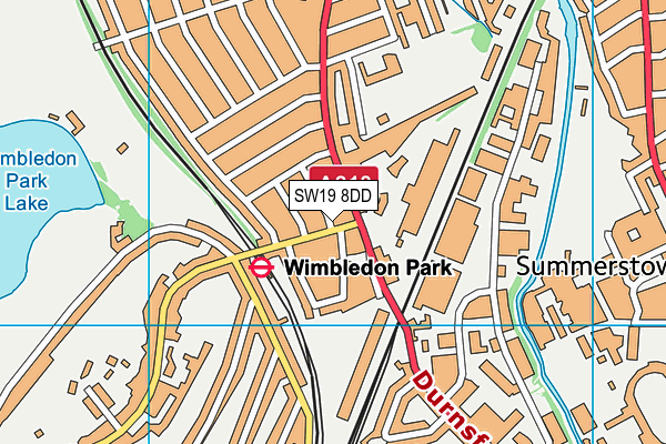 SW19 8DD map - OS VectorMap District (Ordnance Survey)