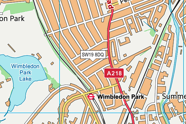 SW19 8DQ map - OS VectorMap District (Ordnance Survey)