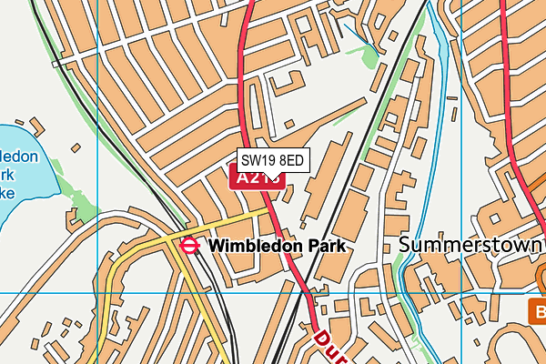 SW19 8ED map - OS VectorMap District (Ordnance Survey)